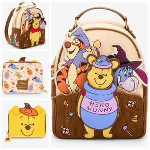 Disney Winnie the Pooh Halloween‎ Magnetic Costumes Backpack & Corduroy WALLET!